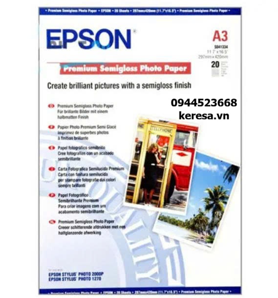 Tập giấy in ảnh bóng Epson khổ A3