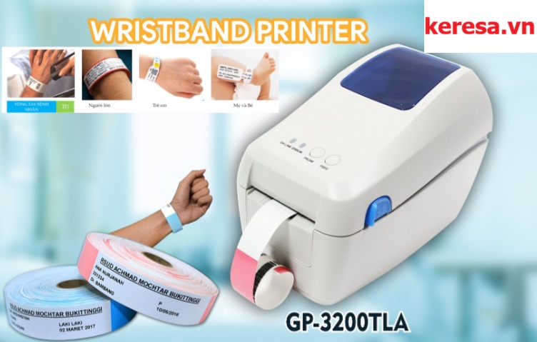 Máy in vòng tay bệnh nhân Gprinter GP-3200TLA-203dpi